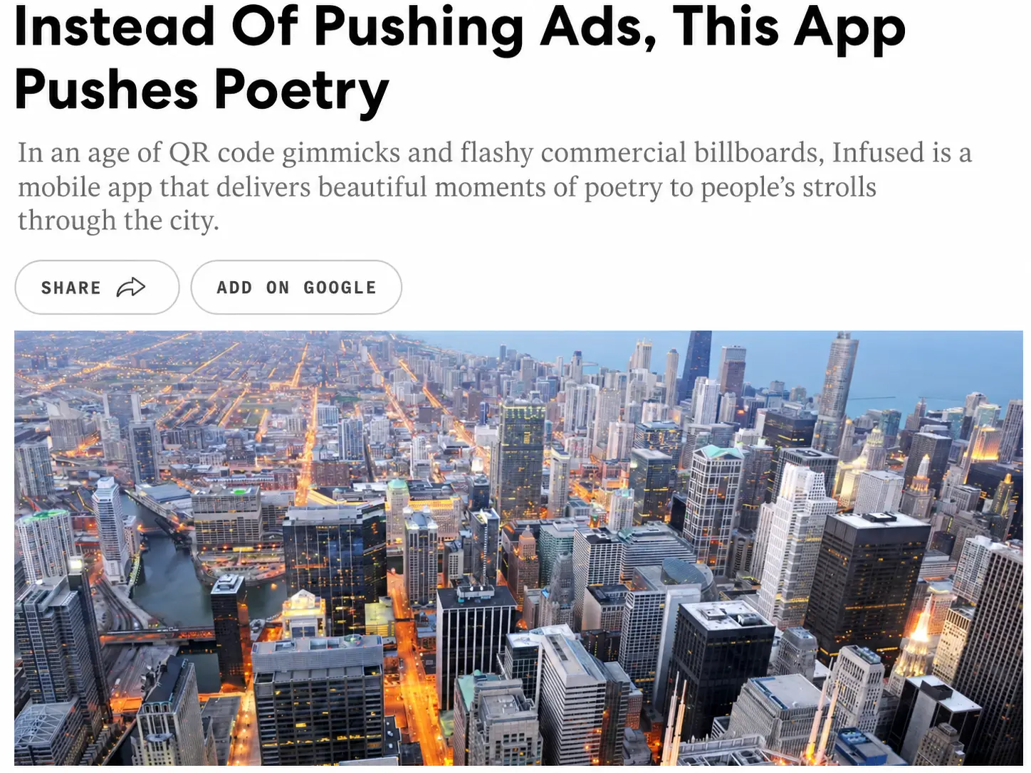 Infused mentioned in Fast Company