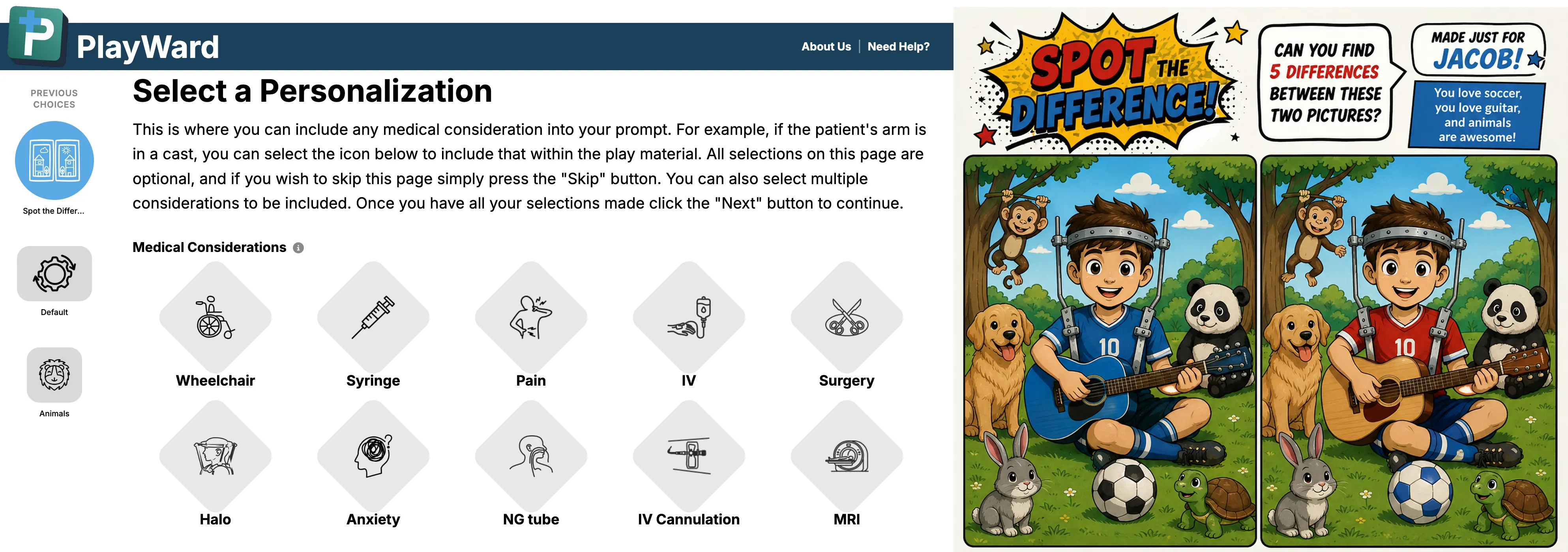 A specialization of the user interace