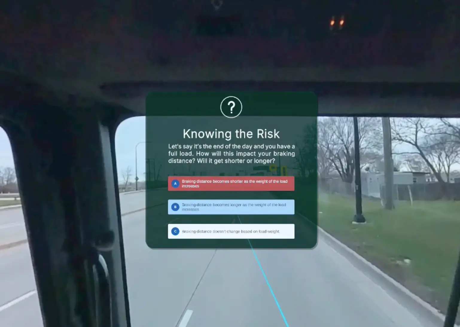 A mini game with yellow lines indicating where a truck should stop.